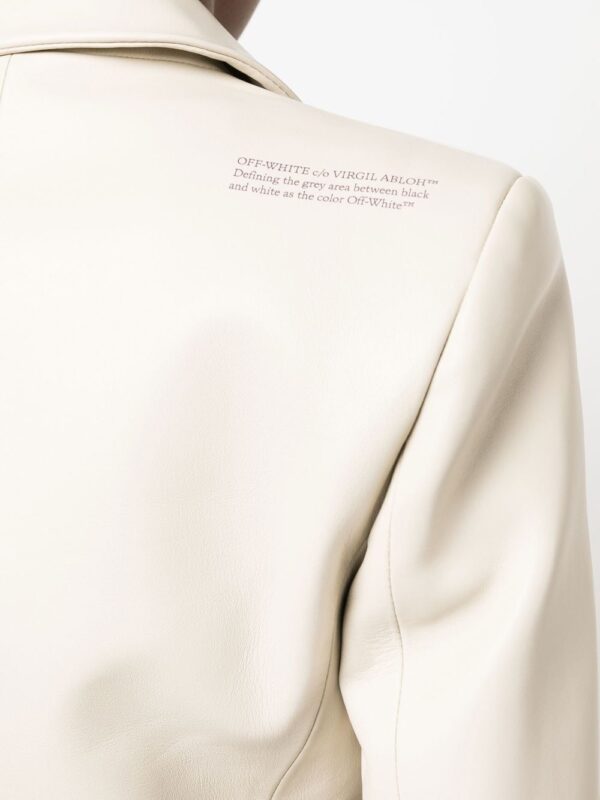 Off-White  leather single-breasted blazer - Image 4