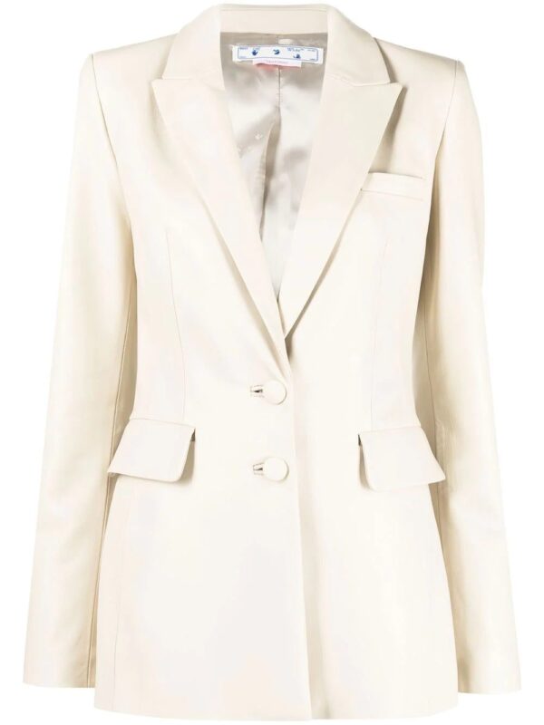Off-White  leather single-breasted blazer