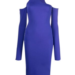 Off-White  asymmetric long-sleeve midi dress