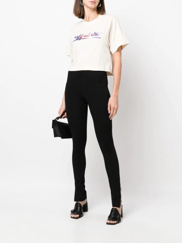 Off-White  logo-print cropped T-shirt - Image 2