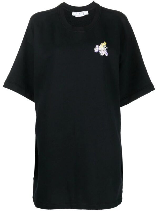 Off-White  Painted Arrows motif snap-fastening T-shirt dress
