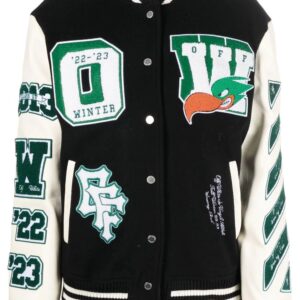 Off-White  Embr Patches embroidered varsity jacket