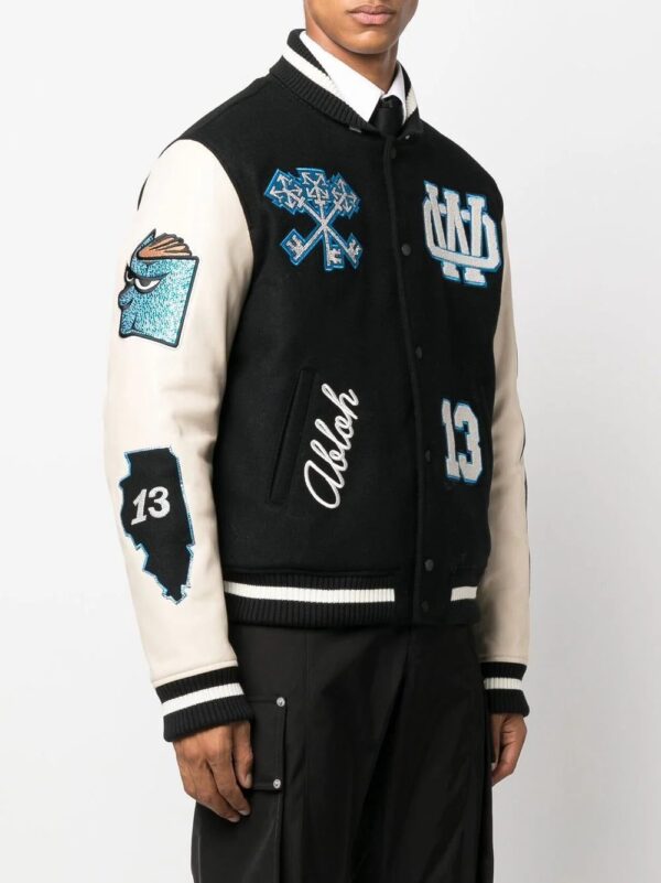 Off-White  logo-patch varsity jacket - Image 3