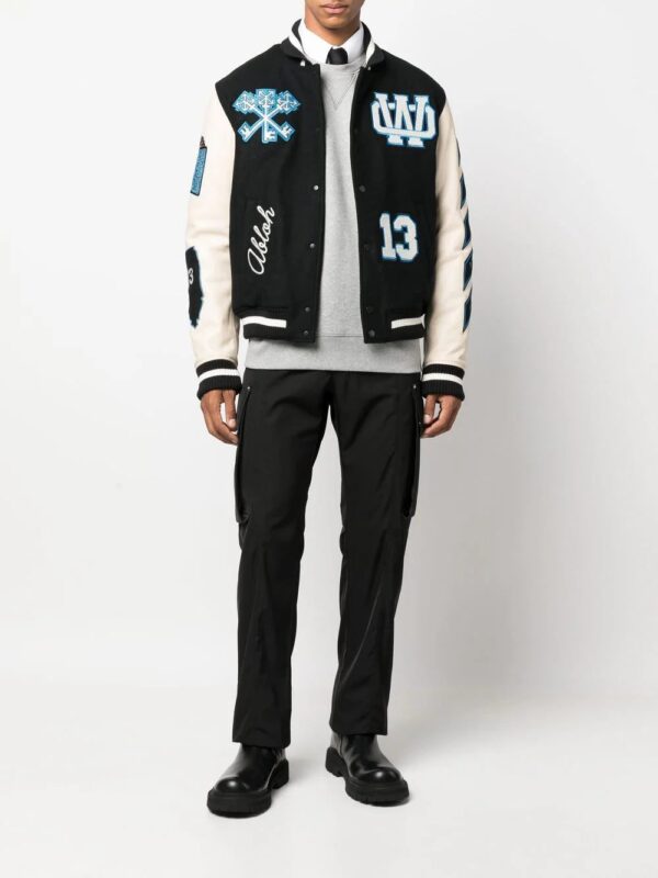 Off-White  logo-patch varsity jacket - Image 2
