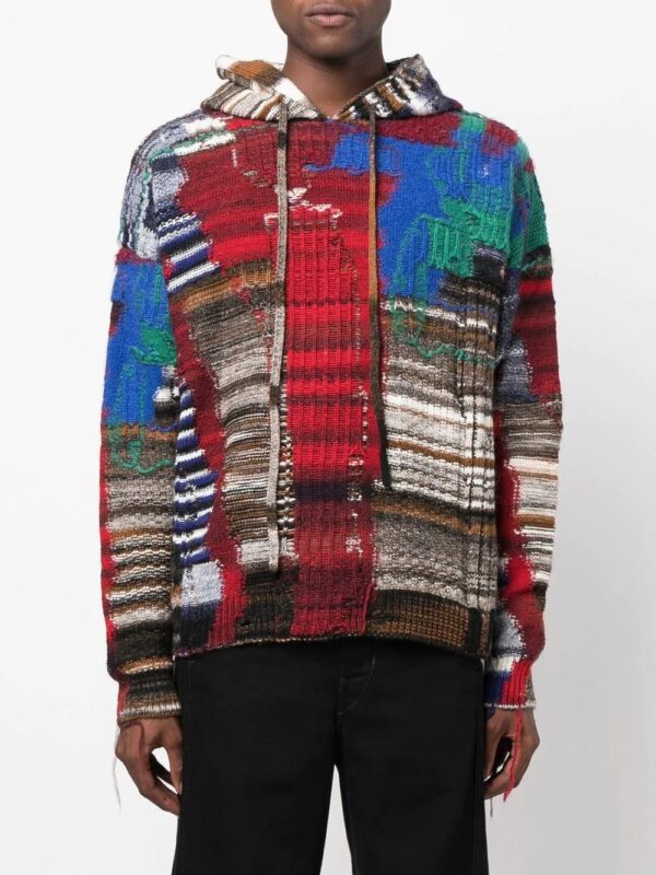 Off-White  Arrow Tab Chaos knitted hoodie - Image 3