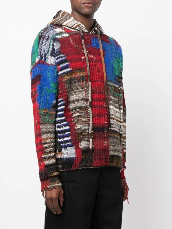 Off-White  Arrow Tab Chaos knitted hoodie - Image 4