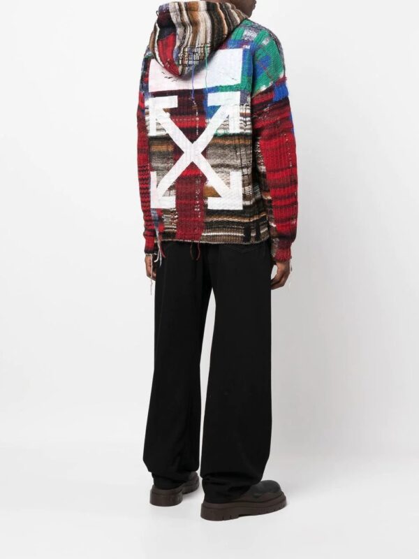 Off-White  Arrow Tab Chaos knitted hoodie - Image 2