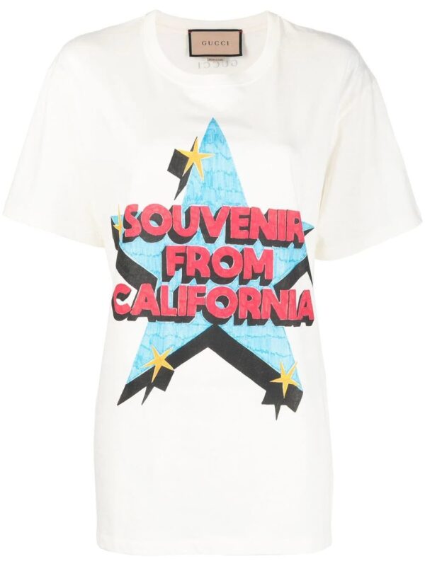Gucci  slogan star print T-shirt