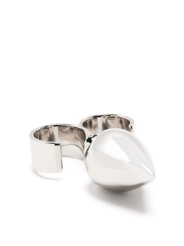 Gucci  spike-detail two-finger ring