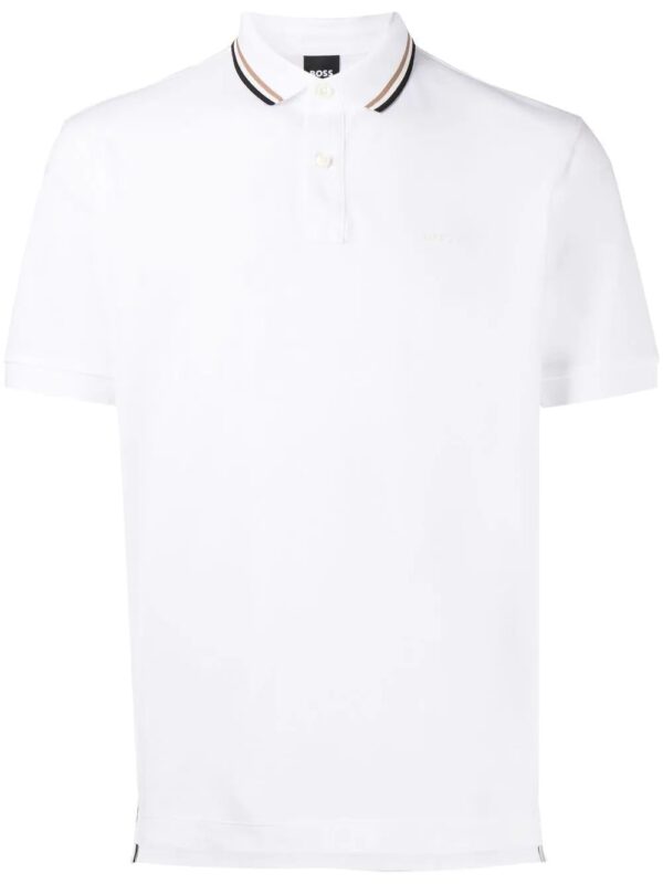 BOSS  embossed-logo cotton polo shirt