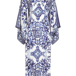 Dolce & Gabbana  Maiolica-print batwing-sleeve dress