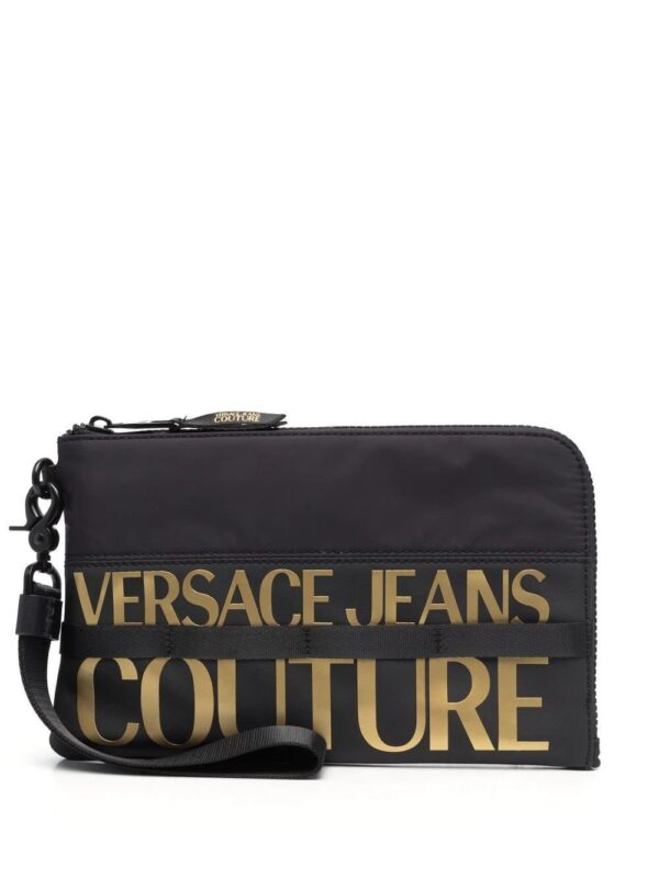 Versace Jeans Couture  logo zipped wallet
