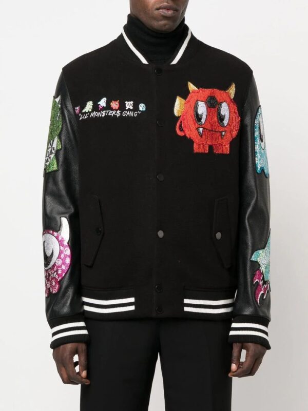 Philipp Plein  patch-detail varsity jacket - Image 3
