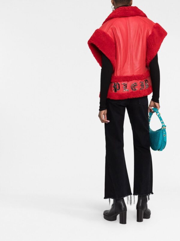 Philipp Plein  Gothic Plein buttoned shearling vest - Image 4