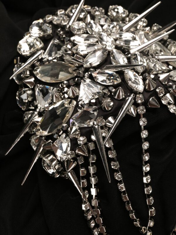 Philipp Plein crystal-shoulder long sleeve dress - Image 5