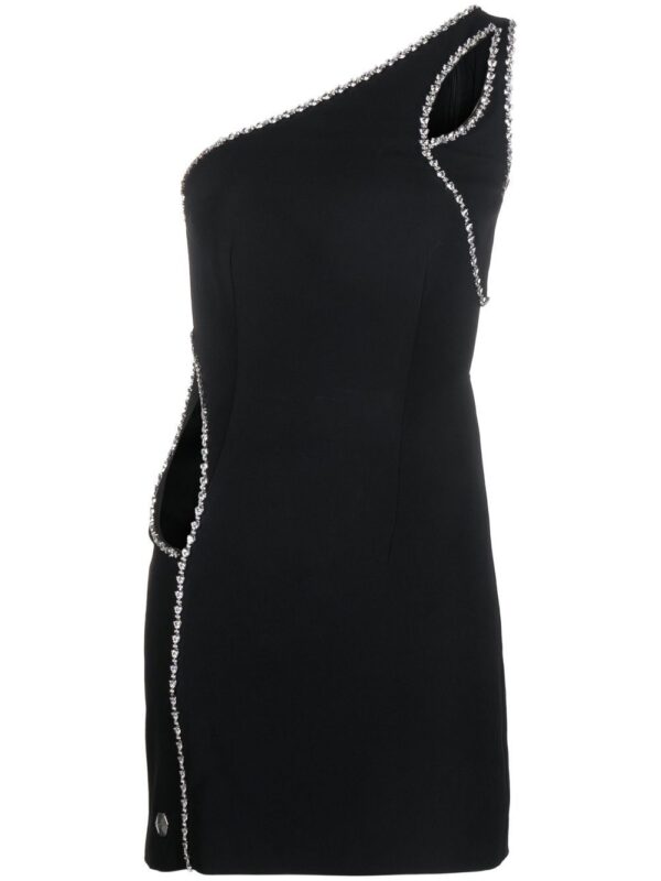 Philipp Plein crystal embellished asymmetrical mini dress