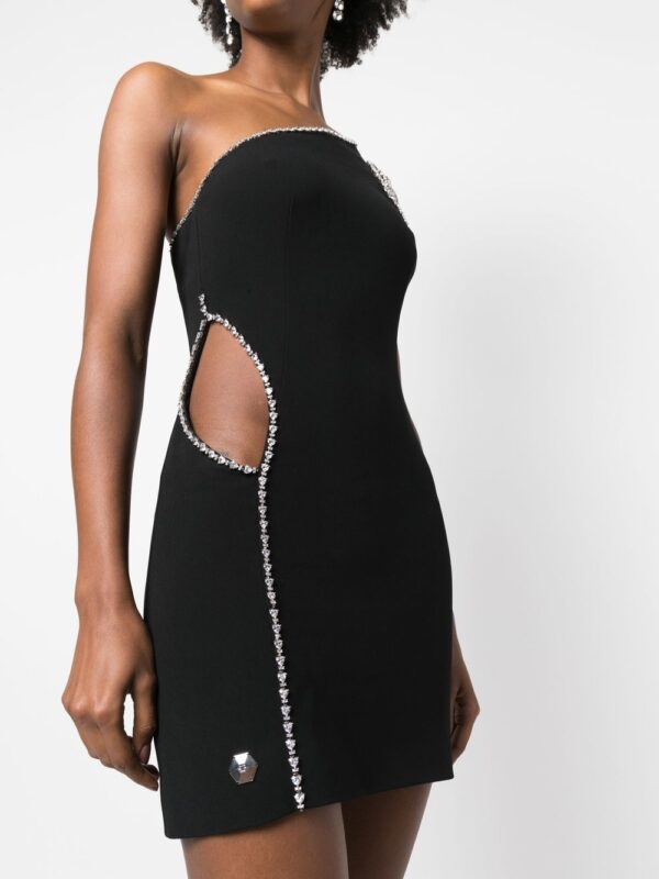 Philipp Plein crystal embellished asymmetrical mini dress - Image 5