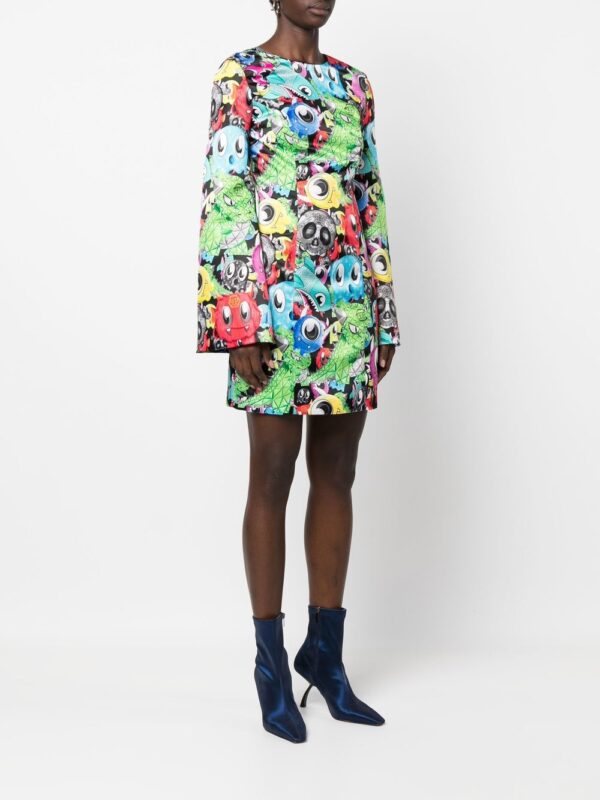 Philipp Plein graphic-print long-sleeve dress - Image 3