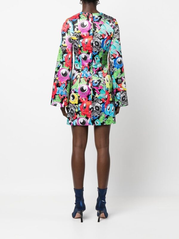 Philipp Plein graphic-print long-sleeve dress - Image 2