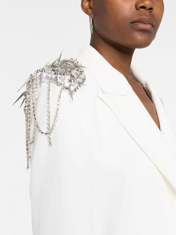 Philipp Plein  crystal-embellished double-breasted blazer - Image 3