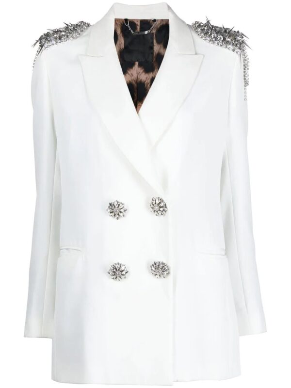 Philipp Plein  crystal-embellished double-breasted blazer