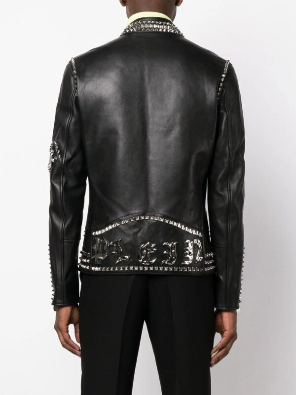 Philipp Plein  Rockstud-embellished leather biker jacket - Image 4