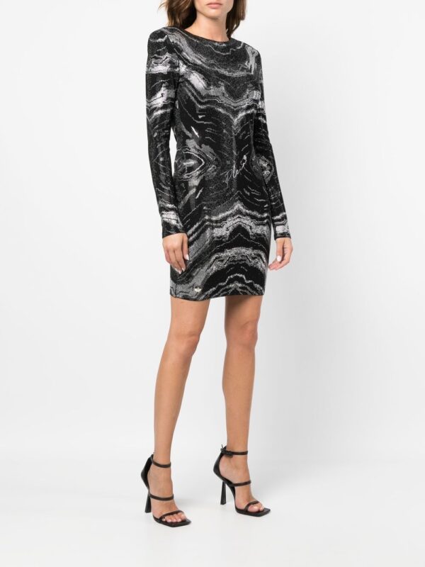 Philipp Plein rhinestone-embellished long-sleeve dress - Image 3