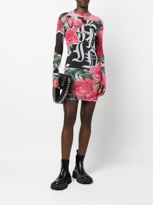 Philipp Plein logo-print semi-sheer mini dress - Image 7