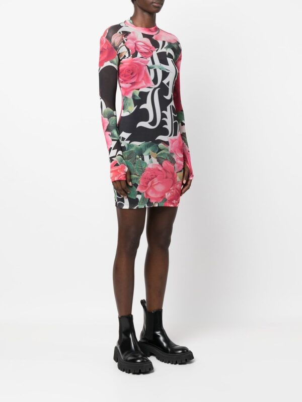 Philipp Plein logo-print semi-sheer mini dress - Image 2