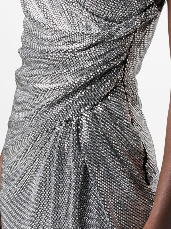 Philipp Plein crystal-embellished ruched mini dress - Image 5