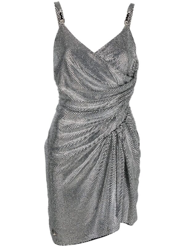 Philipp Plein crystal-embellished ruched mini dress