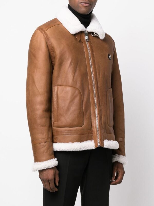Philipp Plein  Shearling-lined leather jacket - Image 3