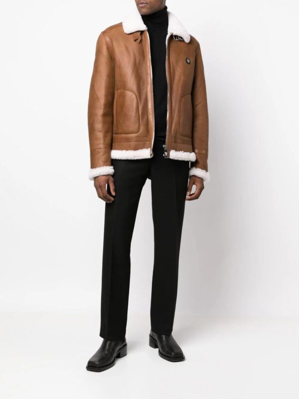 Philipp Plein  Shearling-lined leather jacket - Image 2