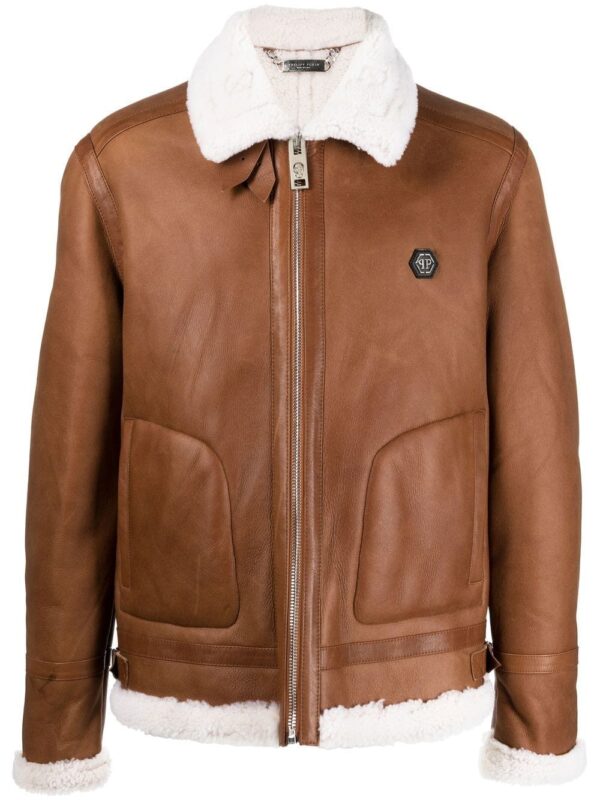 Philipp Plein  Shearling-lined leather jacket