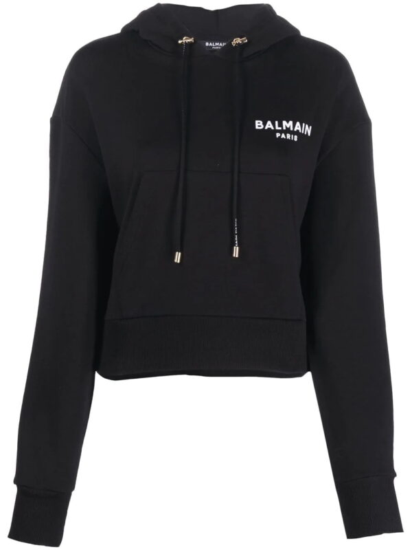 Balmain  logo print drawstring hoodie