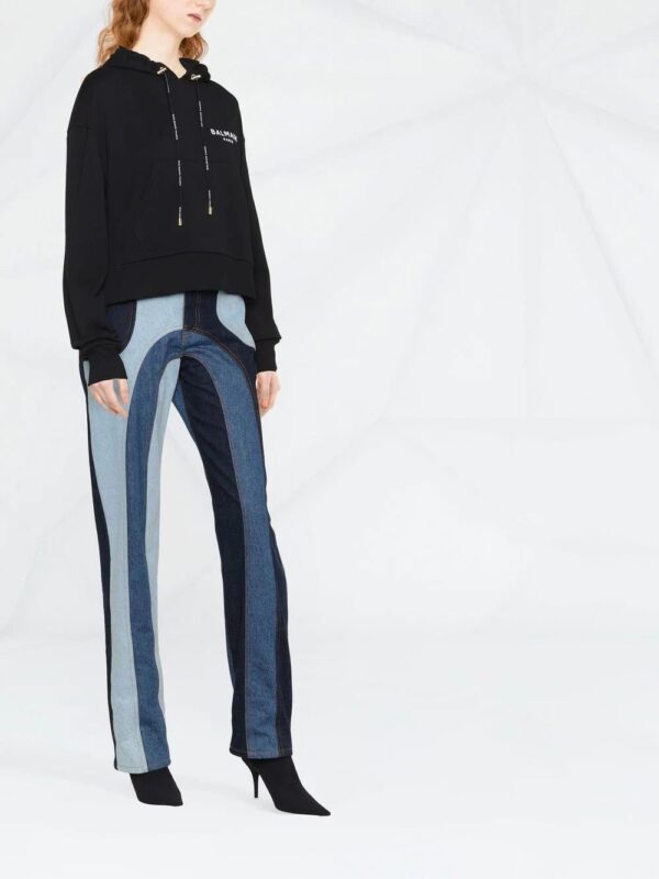 Balmain  logo print drawstring hoodie - Image 2