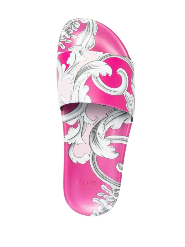 Versace  Silver Baroque pool slides - Image 4