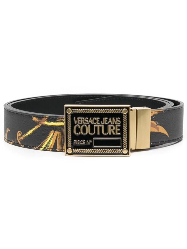 Versace baroque-pattern logo-plaque belt
