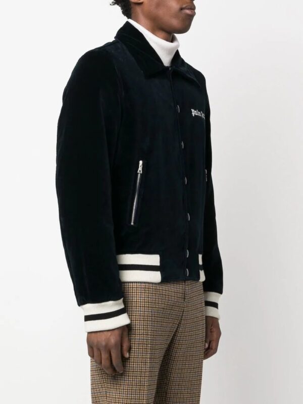 Palm Angels  logo-embroidered velvet jacket - Image 3