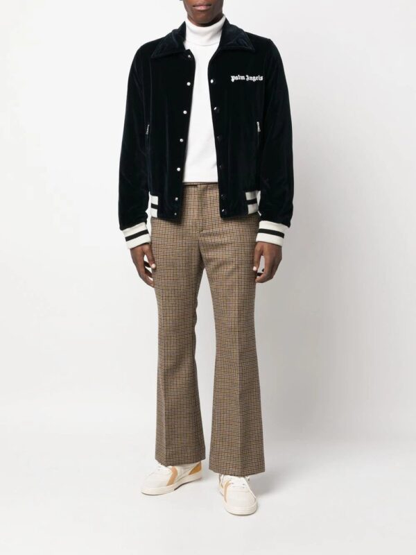 Palm Angels  logo-embroidered velvet jacket - Image 2