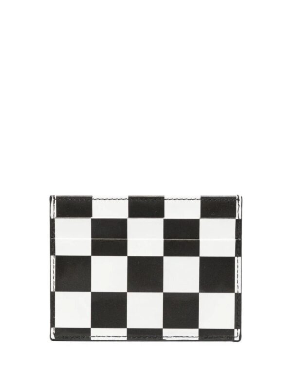 Palm Angels  chequered-print leather cardholder - Image 2