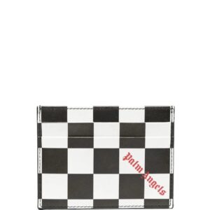 Palm Angels  chequered-print leather cardholder