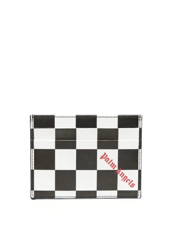 Palm Angels  chequered-print leather cardholder