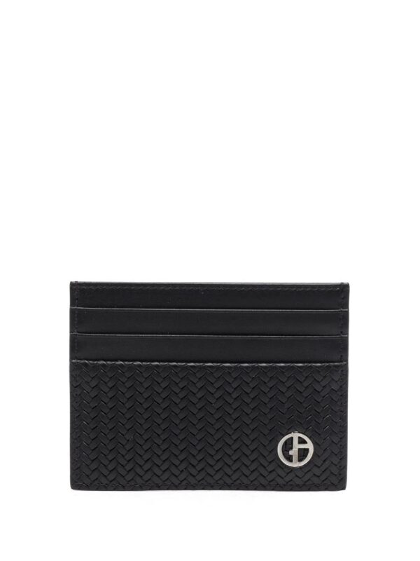 Giorgio Armani  logo-plaque woven card holder