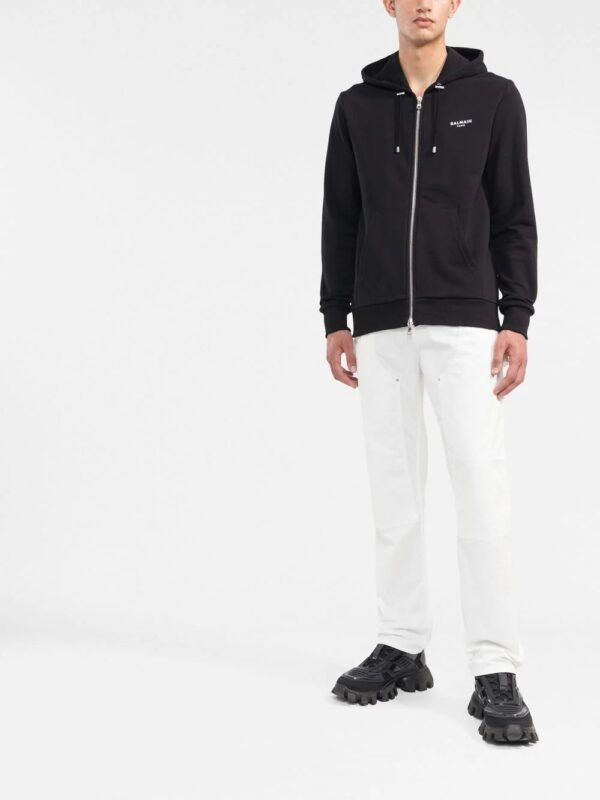 Balmain  logo-print zipped hoodie - Image 2