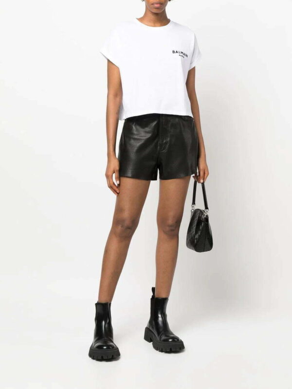Balmain  logo-print cropped T-shirt - Image 2