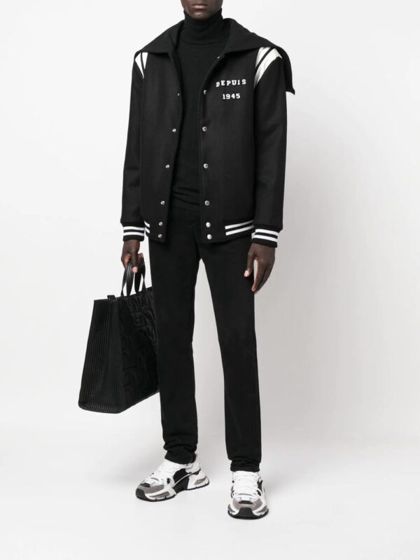 Balmain  hooded wool varsity jacket - Image 2