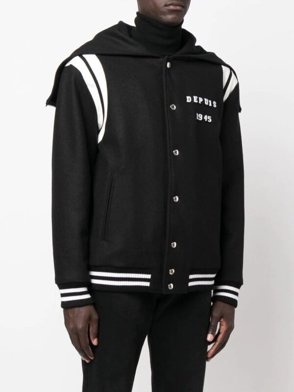 Balmain  hooded wool varsity jacket - Image 3