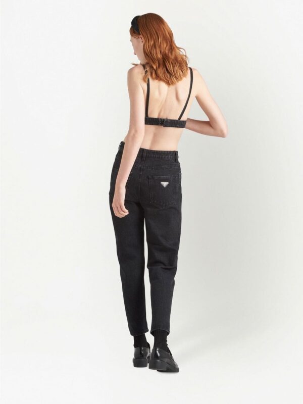 Prada triangle-logo denim bralette - Image 3