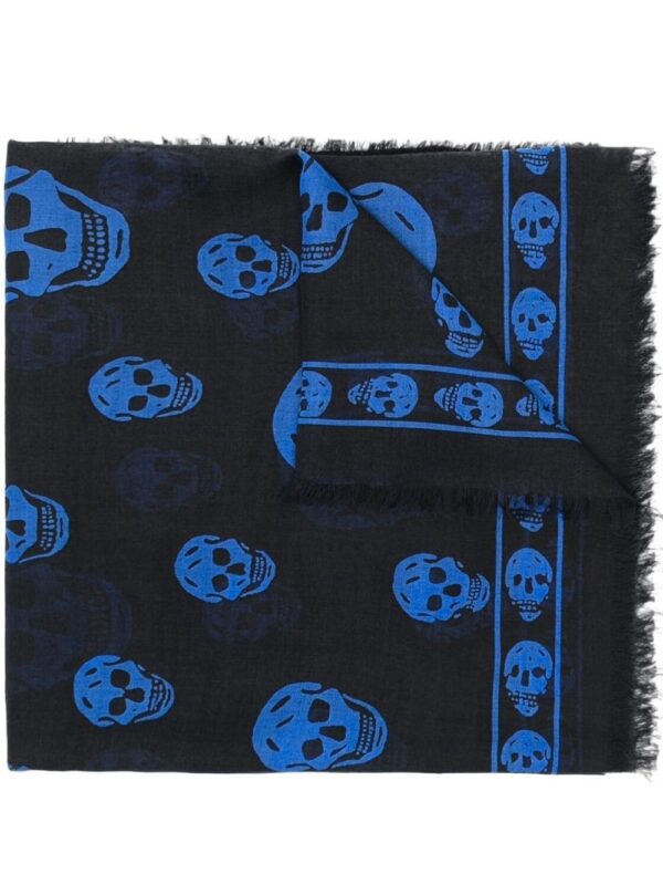 Alexander McQueen  skull-print fringed scarf
